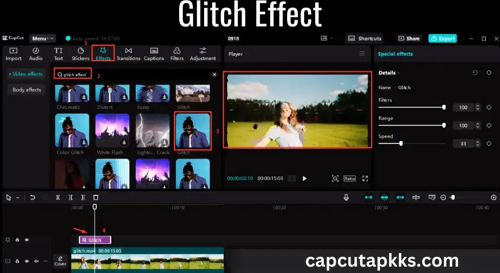 Glitch Effect, Download capcut mod apk free